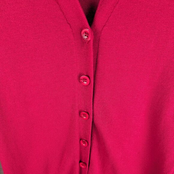 Chadwicks of Boston Button-Down Raspberry Cardigan S - Picture 2 of 5